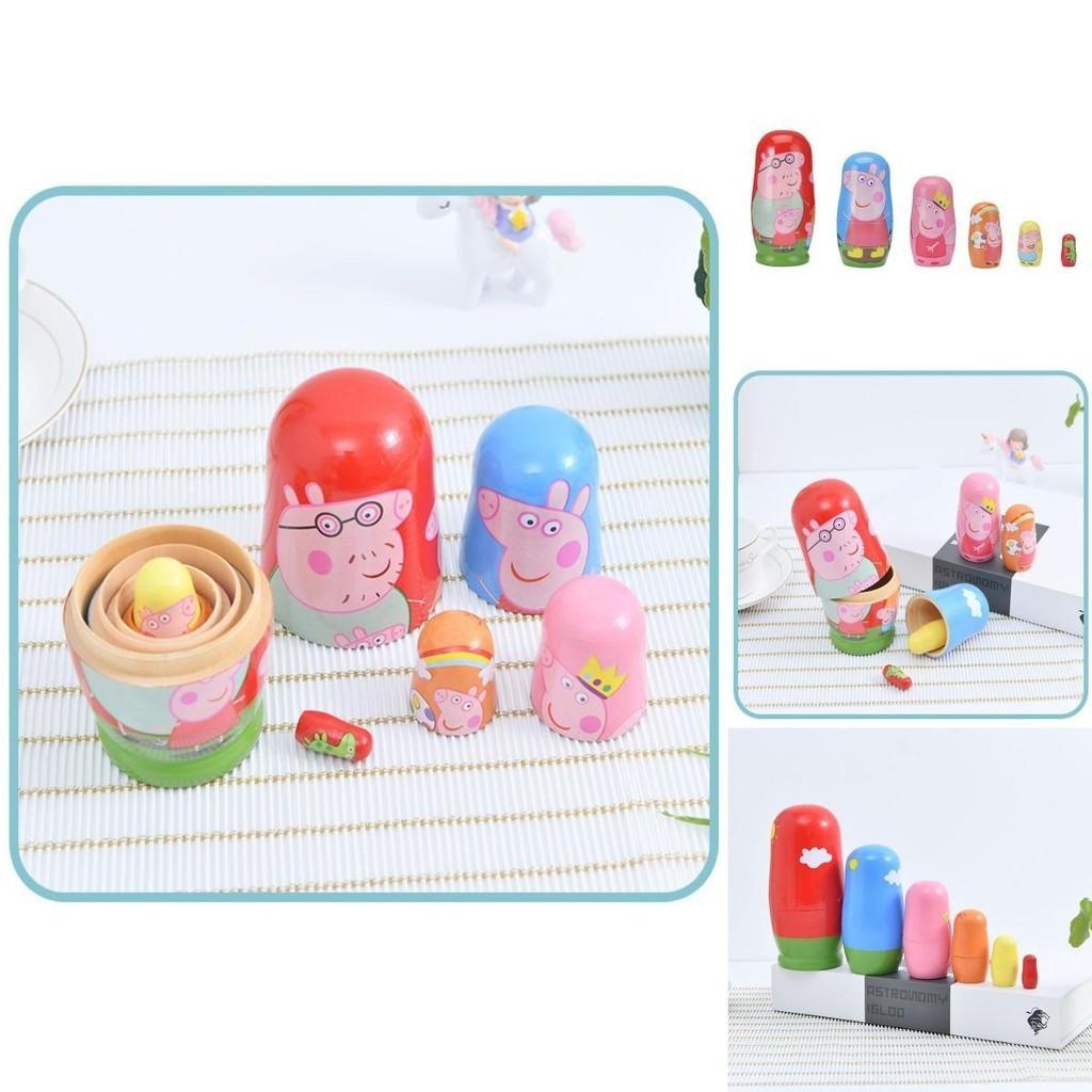Whimsical Peppa Pig Matryoshka Doll Collection Handmade And Hand-painted