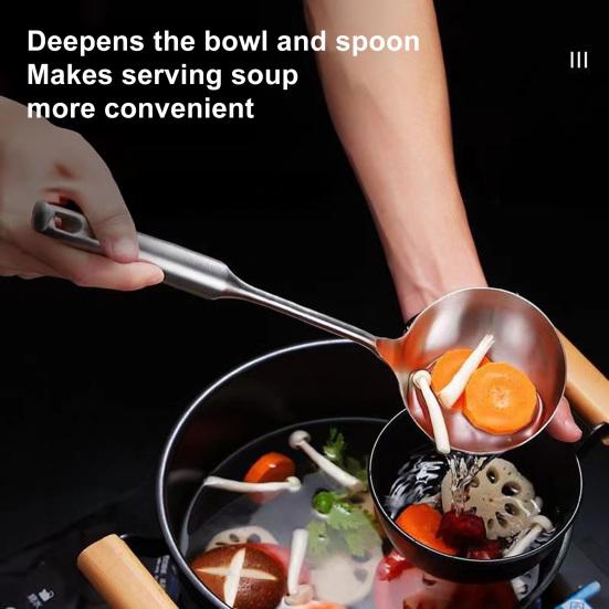 Stainless Steel Spatula Turner Heat-Resistant Soup Ladle Spatula Set Anti-Slip Grip Kitchen Cooking Utensils