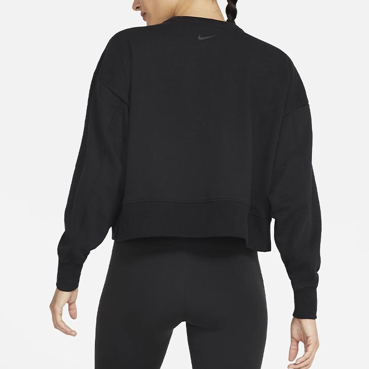 Nike Свитшот с коротким рукавом и круглым вырезом с логотипом, женский, черный CU9015-010
