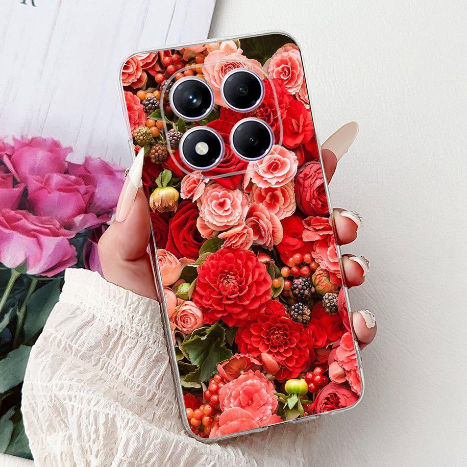 Чехол для Xiaomi Redmi Note 14 Pro Plus Новый Популярный Цветочный Мраморный Мягкий Силиконовый Чехол для Xiaomi Redmi Note 14 Pro Global Capinha