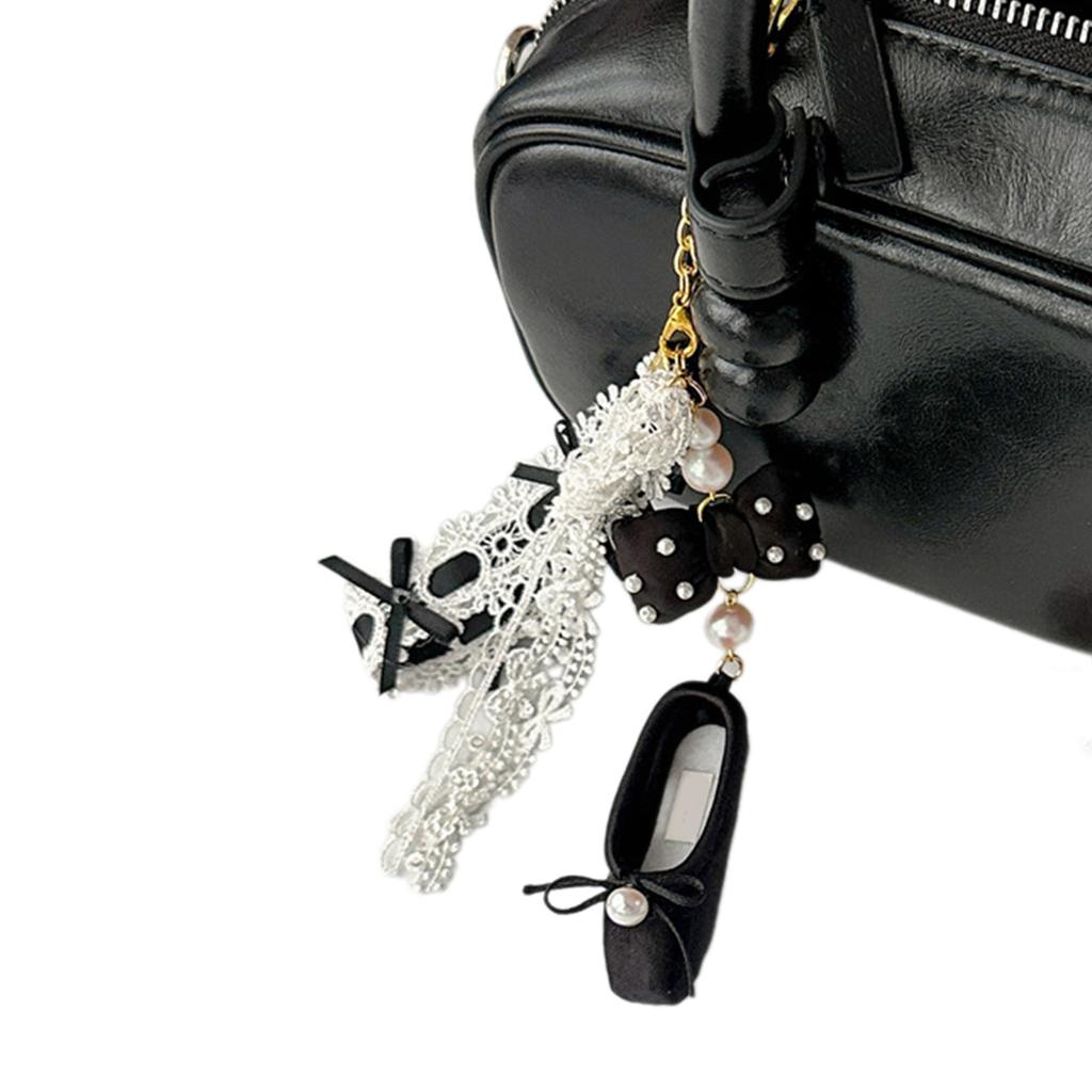 Fashionable ShoeBeaded Phone Pendant Keychain Ornament Keyring Phone Charm Chain Decorative Accessory for Bag Purse