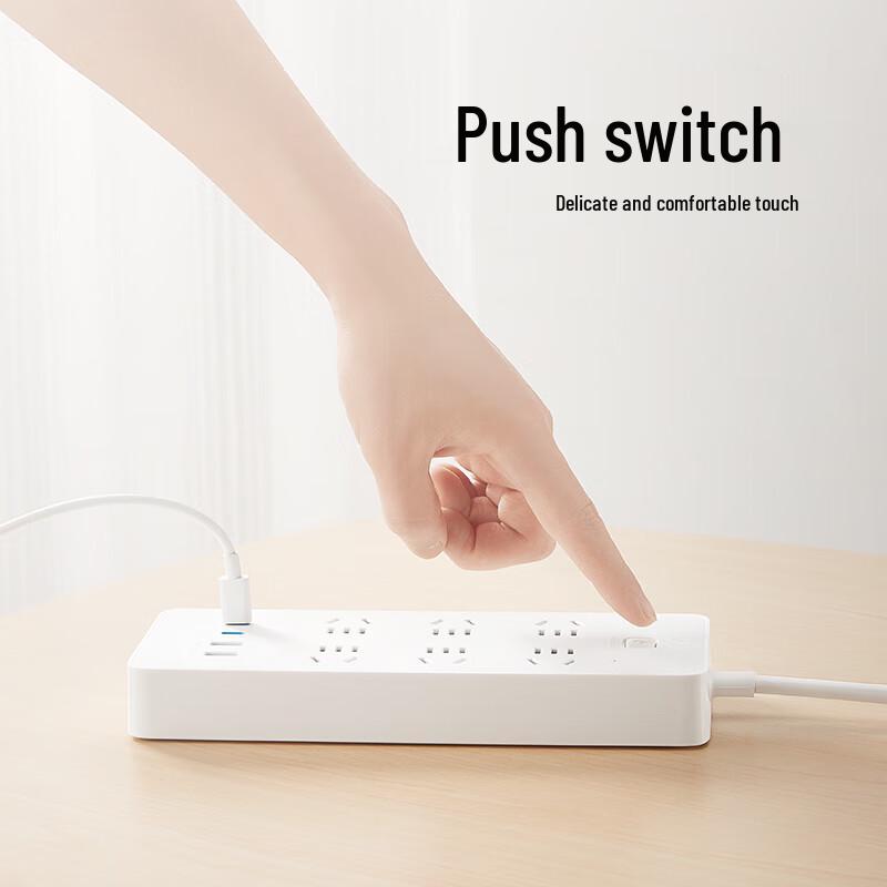 BULL 20W PD Fast Charging Power Strip with 2 USB-C, 4 USB-A, and 6 AC Outlets, 1.8m CN plug (adapter included)