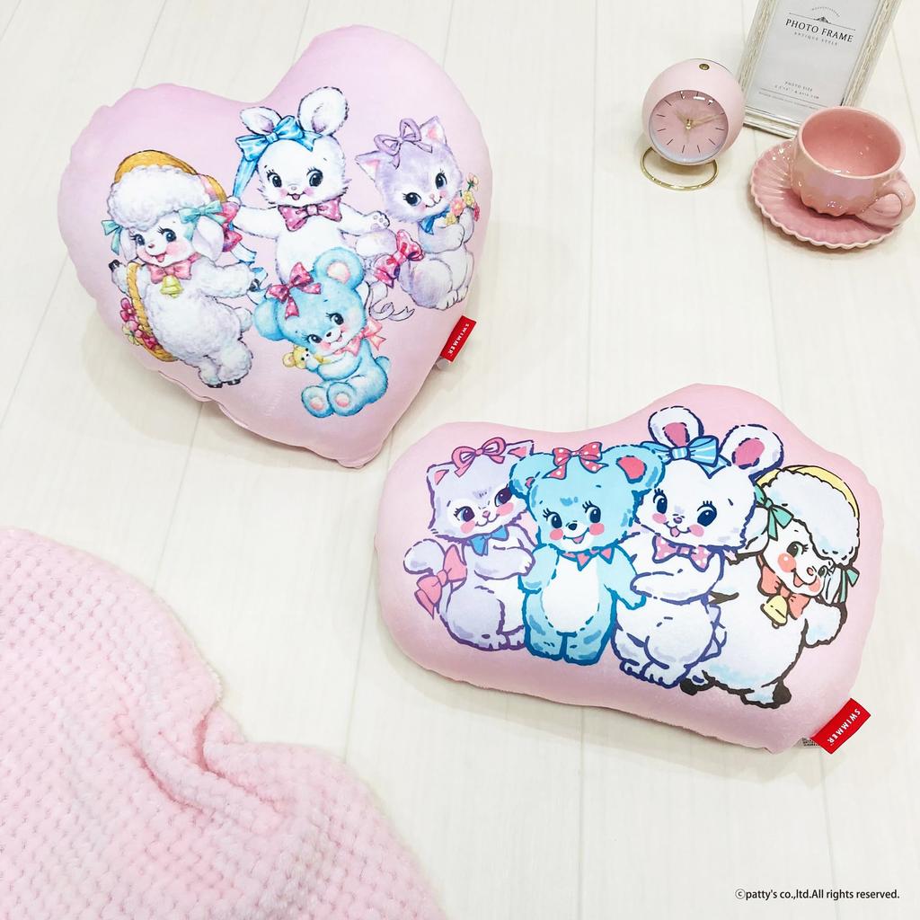 MORIPiLO Swimmer SWIMMER Cushion 45x35x10cm Character Goods Body Pillow Stuffed Toy Retro Heart Pink Morishita 4621564