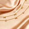 Dainty Bowknot Zircon Chain Bracelet for Women, Gold Plated Stainless Steel Thin Chain Charm Bracelet, Trendy Jewelry Party Gift
