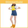Adorable Minions Costume Set For Halloween Party Featuring Cute Cartoon Design For Women