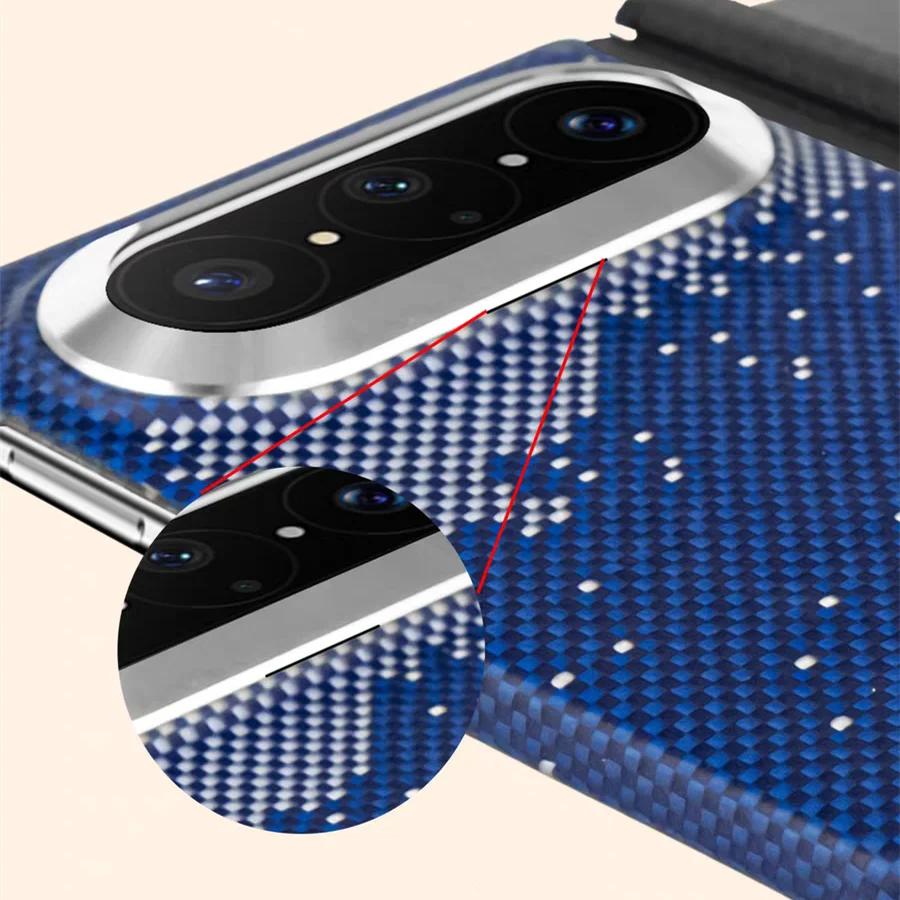 Kit Genuine Aramid Carbon Fiber for Magsafe Case for Huawei Pura X Max Matte Hard Magnetic Hinge Armor Back Cover Front Frame