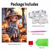 Halloween witch pearl painting art full pearl handmade diy home decorations pumpkin lights fall decor craft gift