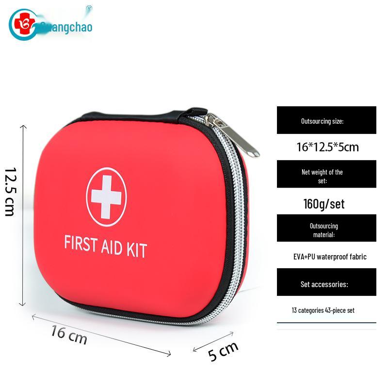 Portable Waterproof PU First Aid Kit for Car and Outdoor Travel