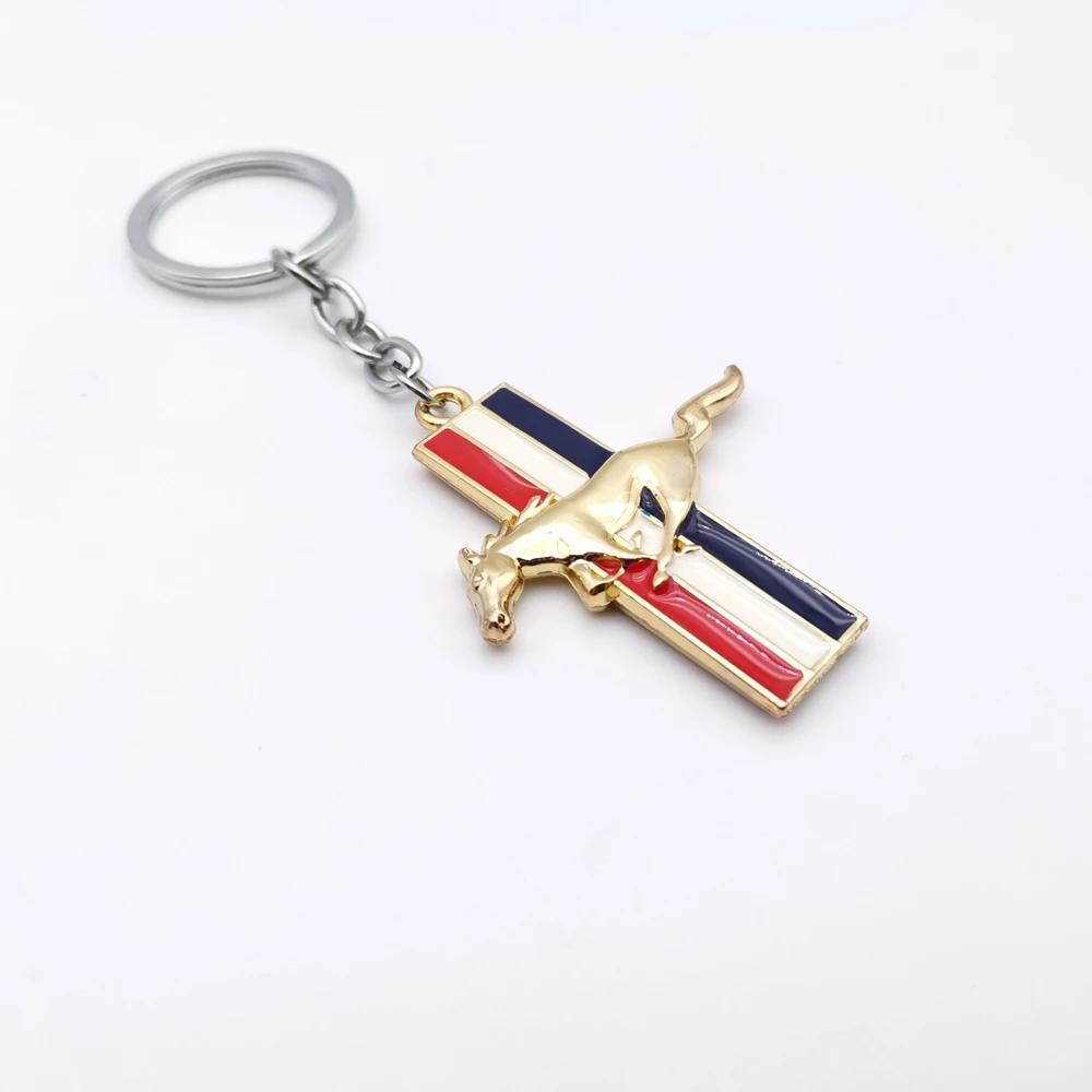 Car Sticker 2026 Ford New 2025 Hot 1Pc Metal 3D Car Styling Keychain Running Horse Emblem Badge Keychain Keyring Key Chain for F