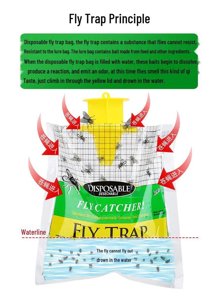 Outdoor Orchard Fly Trap Bag: Fly Catcher & Mosquito Repellent Lure