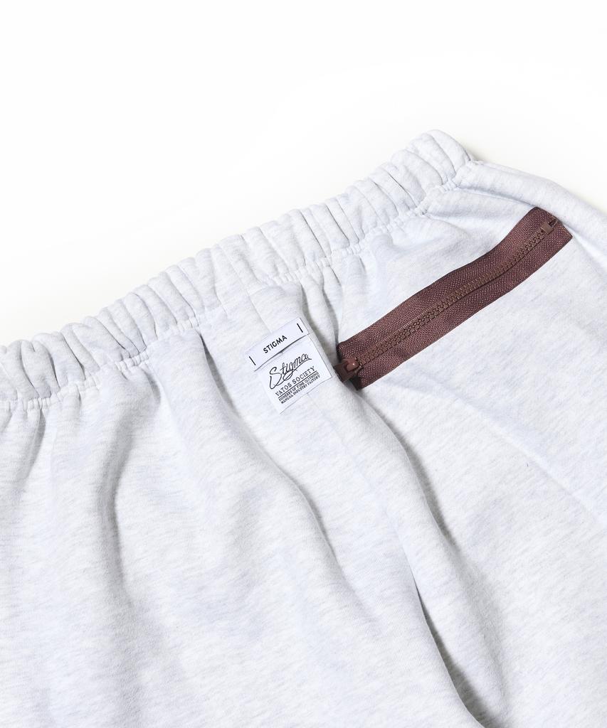 STIGMA Zipper Wide Jogger Pants White Melange