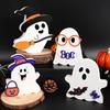 Cute Wooden Ghost Signs Halloween Indoor Tiered Tray Decor Ghost Theme Tabletop Centerpiece for Party Home Kitchen Shelf Decor
