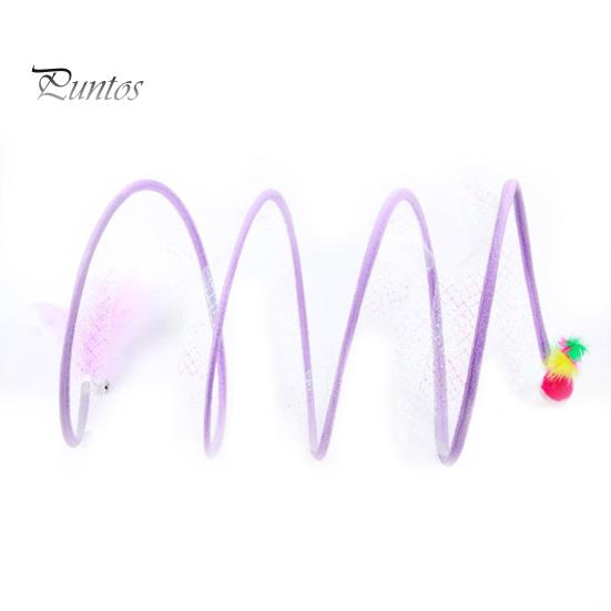 Мягкая интерактивная игрушка с перьями, складной туннель для котенка, туннель для котенка, трубка для кошек, игрушка для домашних животных