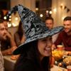 Large Wide Brim Ripped Tattered Witch Hat Tall Pointed Cone Top Pointed Mage Hat  Halloween Party