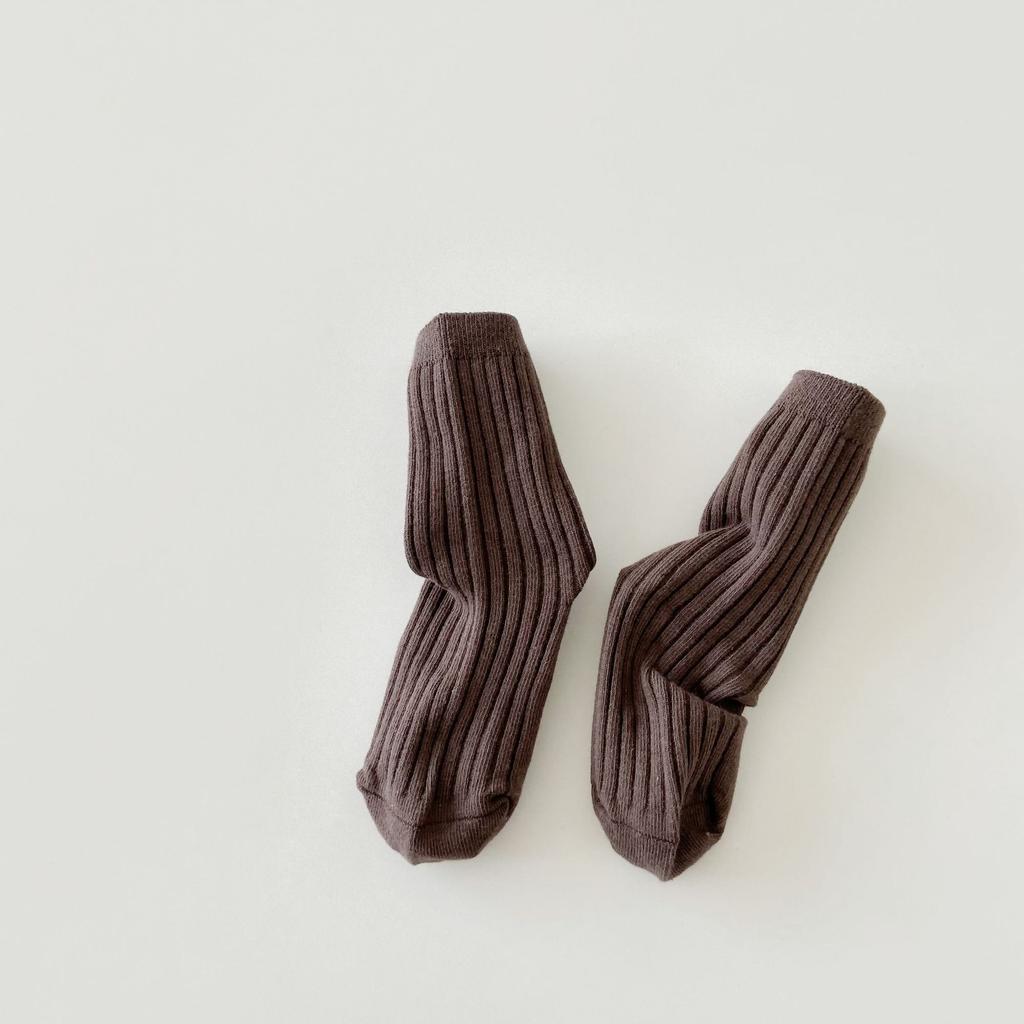 Детские школьные носки, модные однотонные полосатые носки до середины икры для маленьких мальчиков и девочек, ретро весенне-осенние хлопковые детские носки