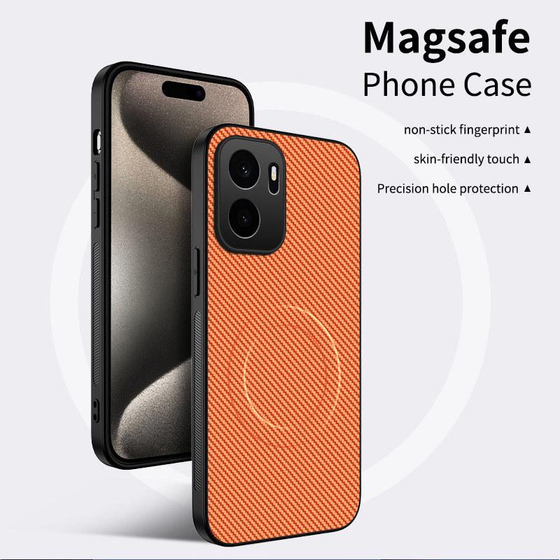 OnePlus Ace 6 Supreme Edition Carbon Fiber Leather Magsafe Case with Full Lens Coverage
