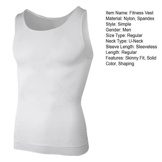 Мужской жилет для фитнеса с U-образным вырезом, без рукавов, корсет для утяжки живота, однотонный, с поддержкой спины, компрессионные топы для тяжелой атлетики