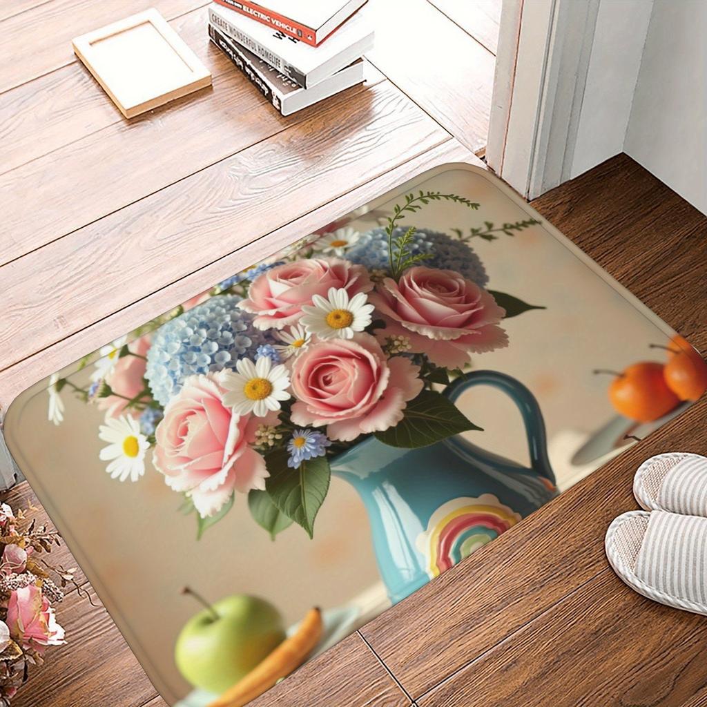 1PC Vintage Motorcycle Rider Kitchen Rug Non-Slip Door Mat Pop design Bathroom Rug Bath Mat Carpet for Home Sink Laundry Decor