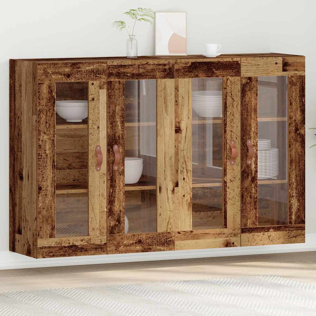 vidaXL Wandschränke 2 stk. Altholz 69,5 x 34 x 90 cm Holzwerkstoff