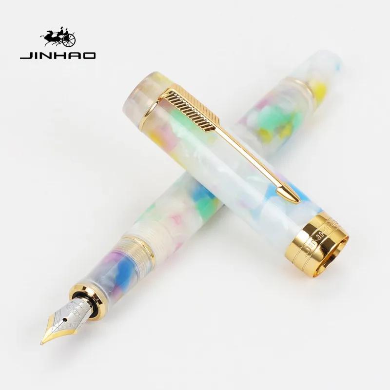 Jinhao 100 Little Centennial Смоляная перьевая ручка F-перо с конвертером Бизнес-письмо Чернильные ручки Канцелярские товары Школьные офисные принадлежности