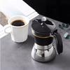JUSTINLAU Transparent Moka Pot 4/6 Cups Household Espresso Italian Coffee Brewing Kettle for Electric Stove Stainless Steel Pot