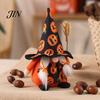 Striped Pointed Hat Gnome Halloween Gnomes Plush, Handmade Decoration, Dwarf Elf Ornaments for Witch Pumpkin Decor Tiered Tray Home Table Holiday