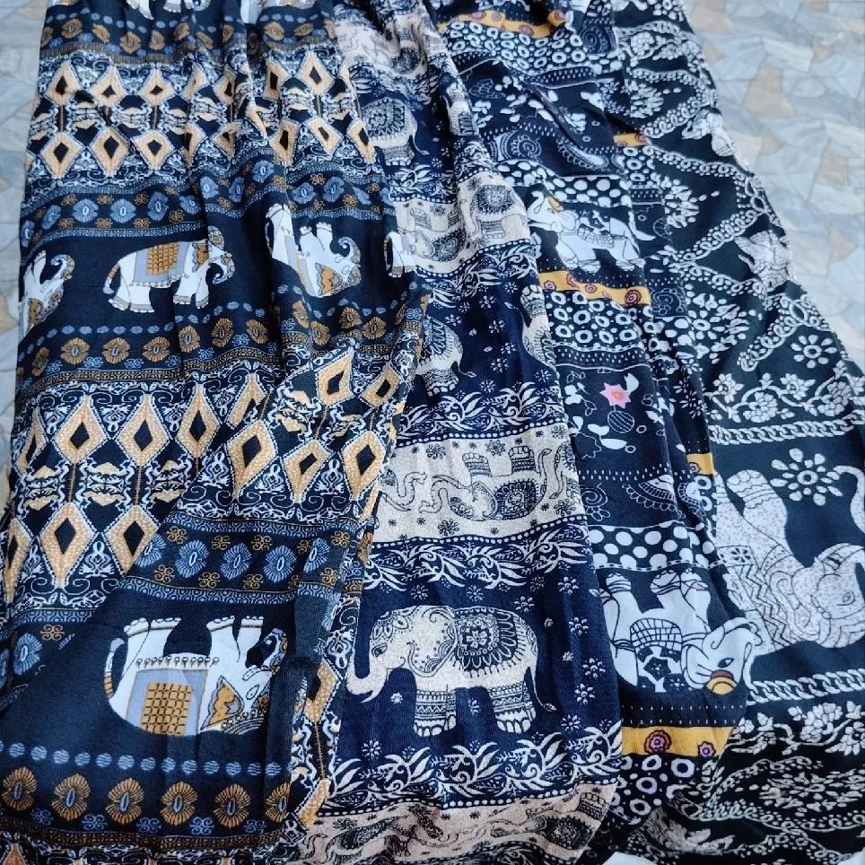 Elephant Pants Men Women Unisex Plus Size High Waist Summer Thailand Thin Straight Trousers Casual Streetwear Bottoms Clothing Fashion