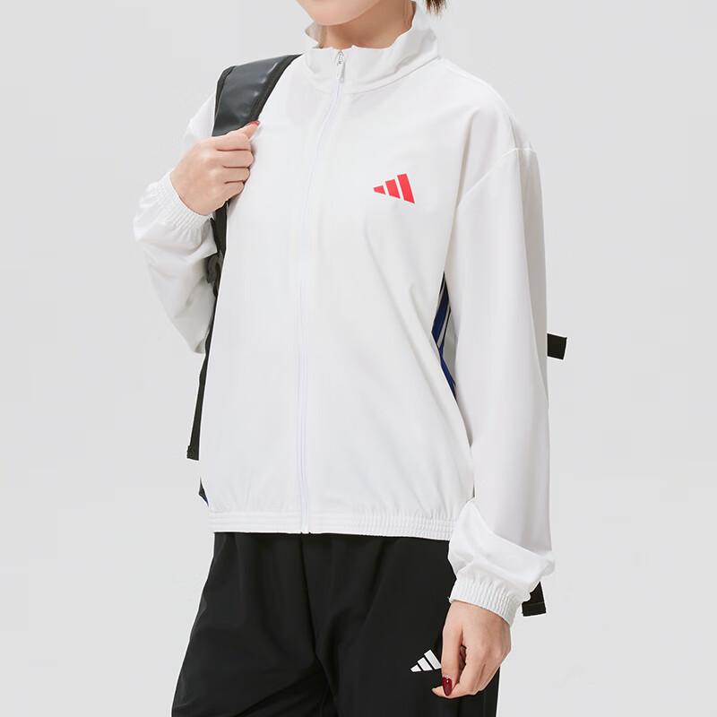 adidas Ветрозащитная тканая куртка для бега с воротником-стойкой Женская куртка KH0178