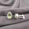 Green Amethyst Gemstone 925 Sterling Silver Jewelry Handcrafted Cufflinks 0.66" CL-6-15