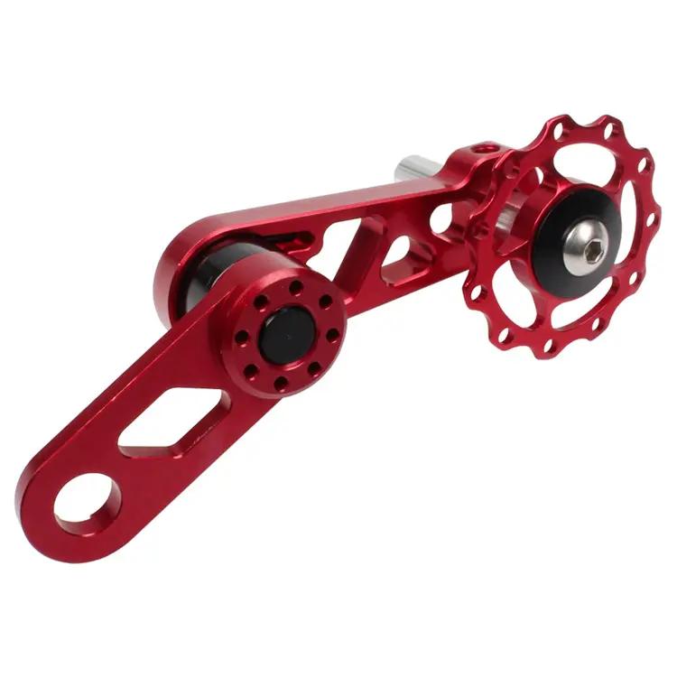 CNC Aluminum Alloy 5.6g Single Speed Bike Chain Tensioner Cycling Adjustable Pulley Jockey Wheel Derailleur for Folding Bike