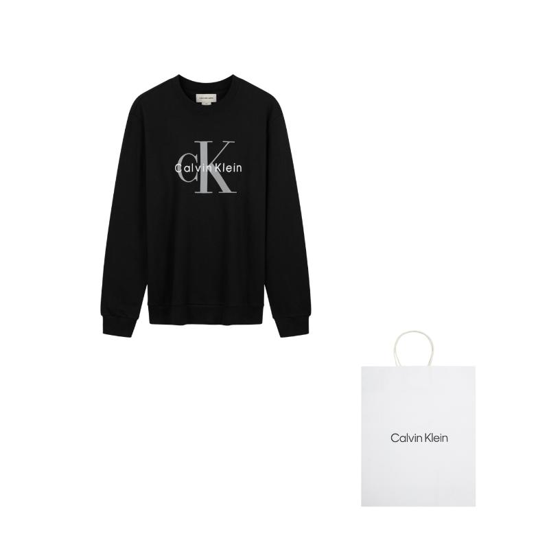 Calvin Klein Sweatshirts Men's UB1 Space Black Crew Neck Moderate 4RD269G