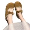 New Spring Leopard Print Mary Jane Shoes Women's Flat-soled Single Shoes Retro Versatile Casual Shoes Soft-soled Beanie Shoes Women