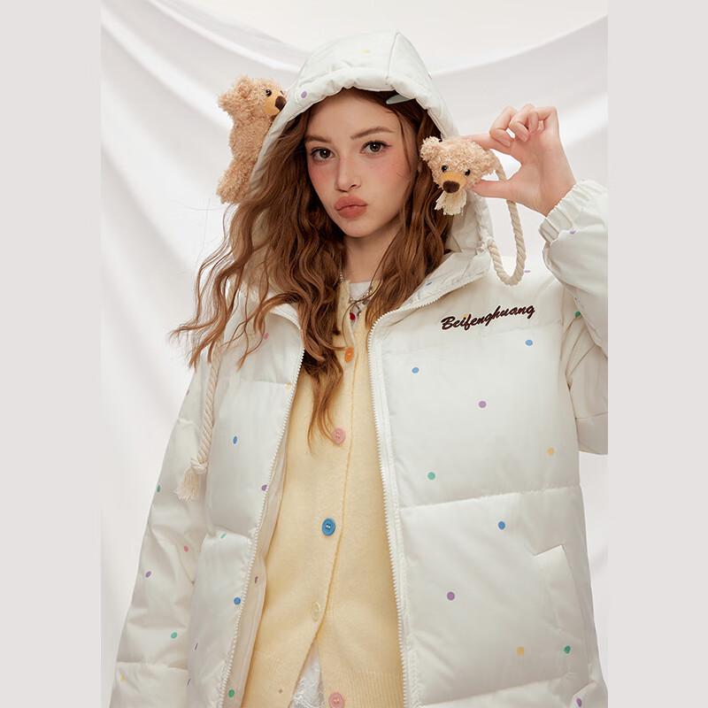 unifree Korean Style Cartoon Print Hooded Padded Jacket