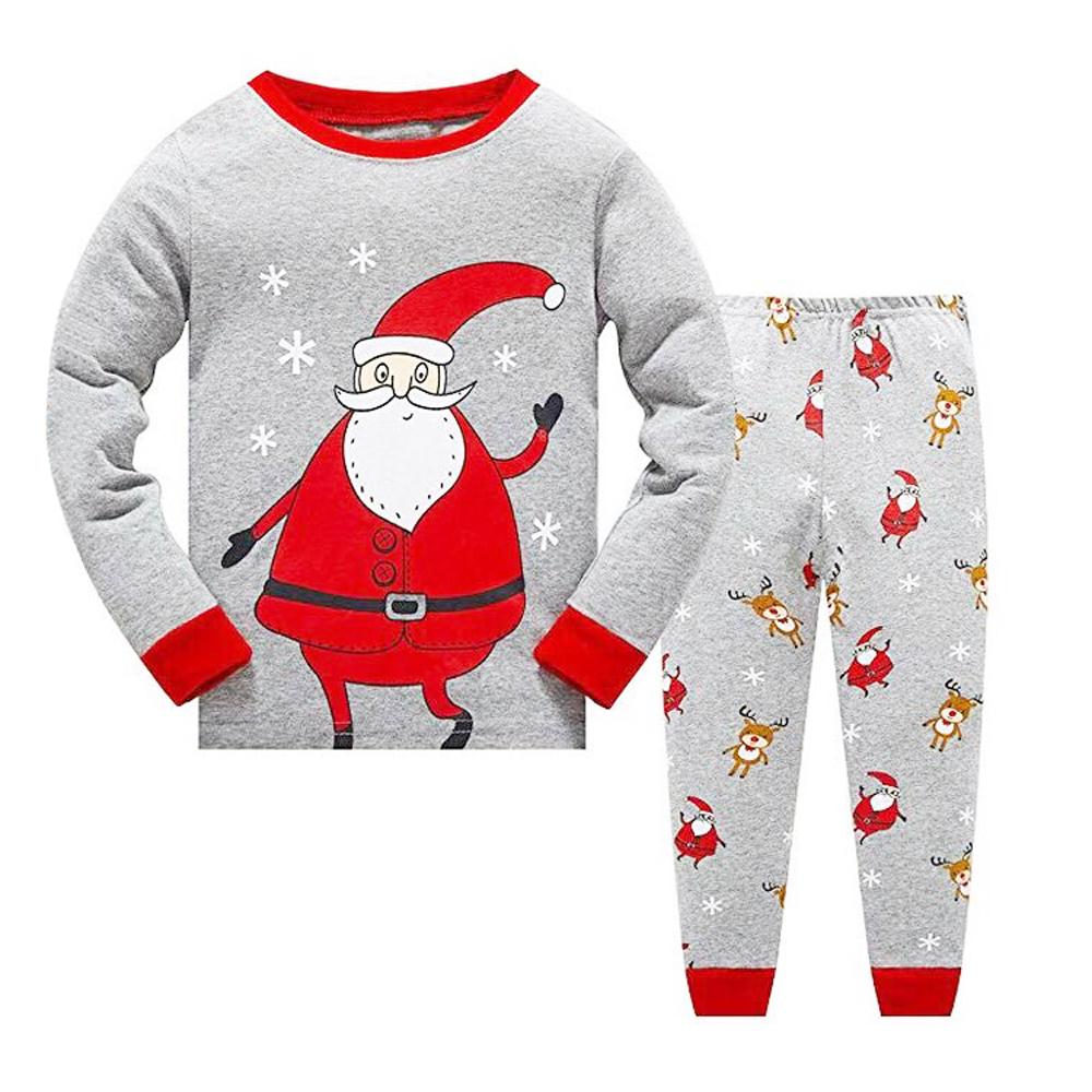 Baby Kids Boys Girls 2PCS Pajamas Suit Santa Claus Shirt and Pants Christmas Clothes for 1-6 Years