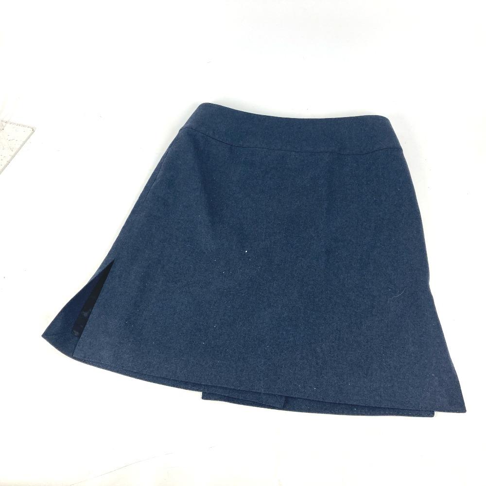 HERMES Plain Bottoms apparel skirt wool Navy