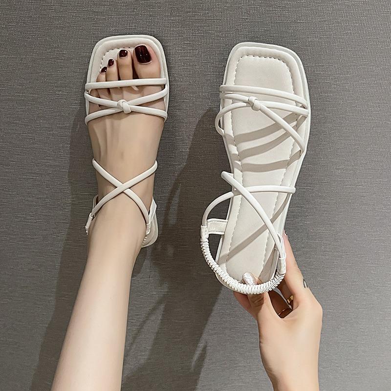 Sandals Women Elastic Strap Flat Beach Roman Shoes Women