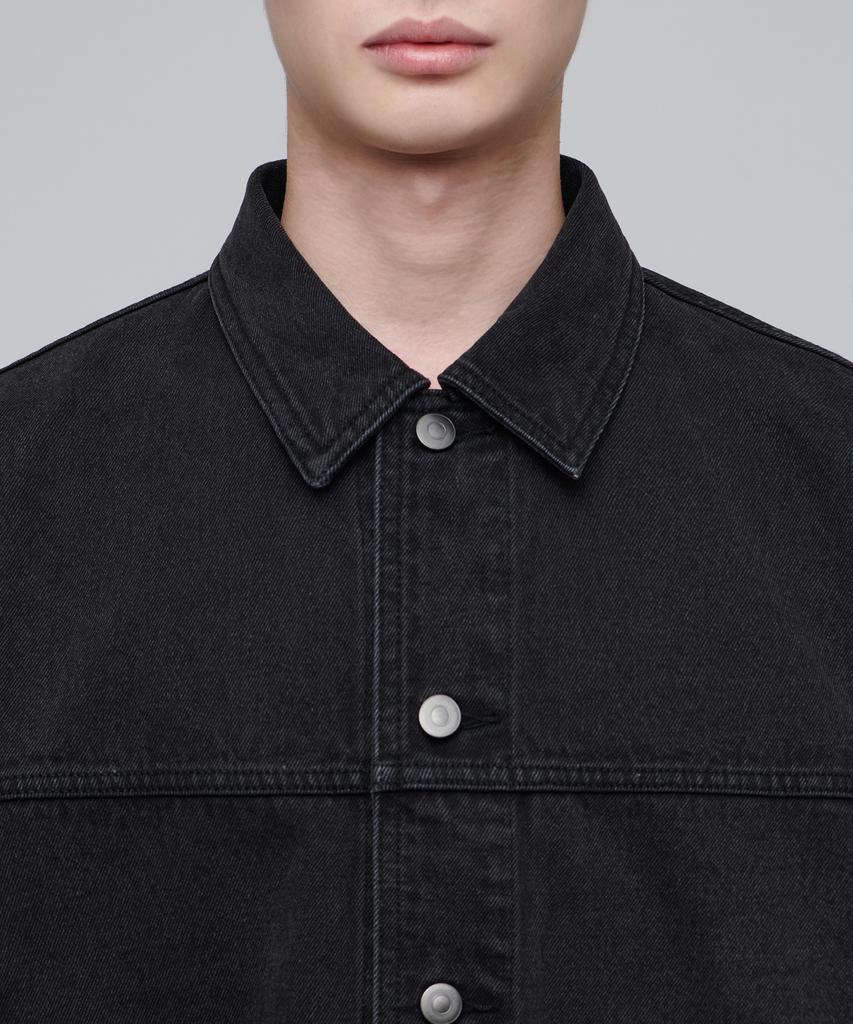 Musinsa Standard Relaxed Denim Chore Jacket [Washed Black]