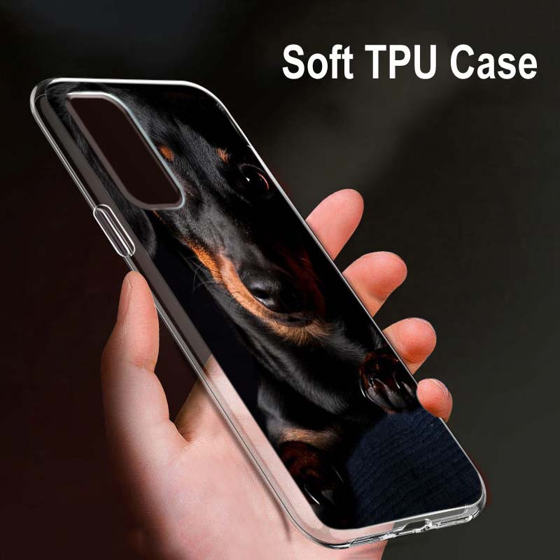 Такса Доберман для OPPO Reno7 SE 6 5 ZF 4G 5G Find X2 X3 Neo Lite Pro Plus прозрачный мягкий чехол для телефона Coque