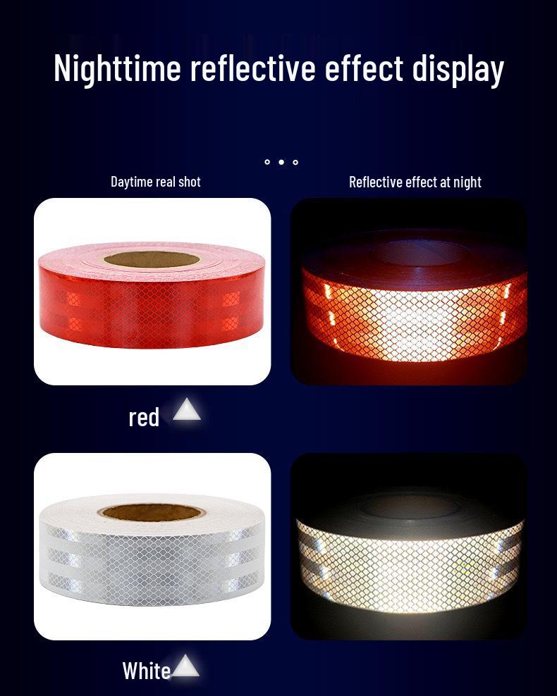 Reflective Film Roll: Waterproof, Adhesive-Backed Strips for Night Traffic Safety and Warning Markings.