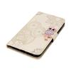 For iPhone 16e Wallet Case Owl Flower Imprinted Rhinestone Leather Cover