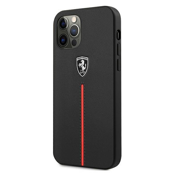 Ferrari Feomshcp12Lbk Iphone 12 Pro Maxczarny/Black Hardcase Off Track Leather Nylon Stripe
