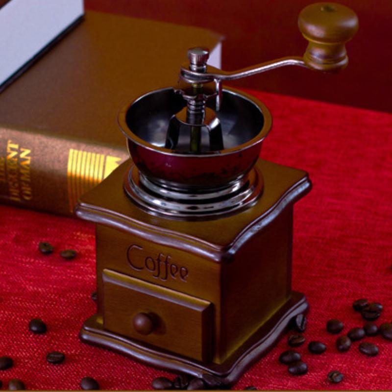 Винтажная ручная кофемолка, портативная деревянная кофеварка с ручным приводом, инструмент для бариста, бытовая кофейная утварь, кофейные аксессуары