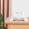 Love Heart Hand Figurine Heart-shaped Gesture Resin Statue Sculpture Home Office Wedding Party Desktop Decoration Ornament