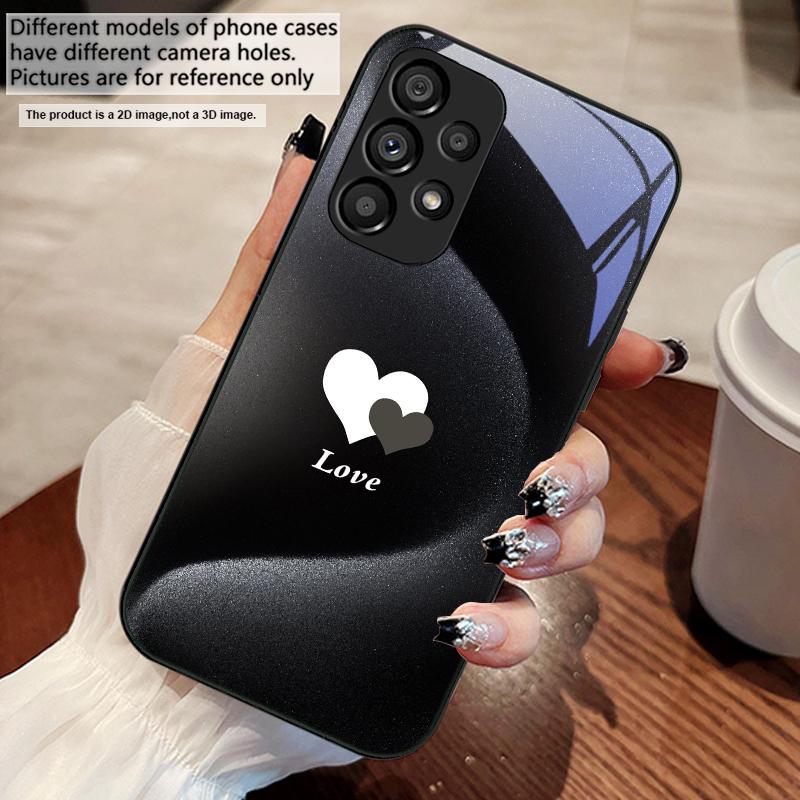 Градиентное белое сердце Для Samsung S 25 S25 Edge S25Ultra S8 S9 S10 20 U ltra S21 Pro S22 Plus S23 FE S24 Ultra Стеклянный чехол для телефона