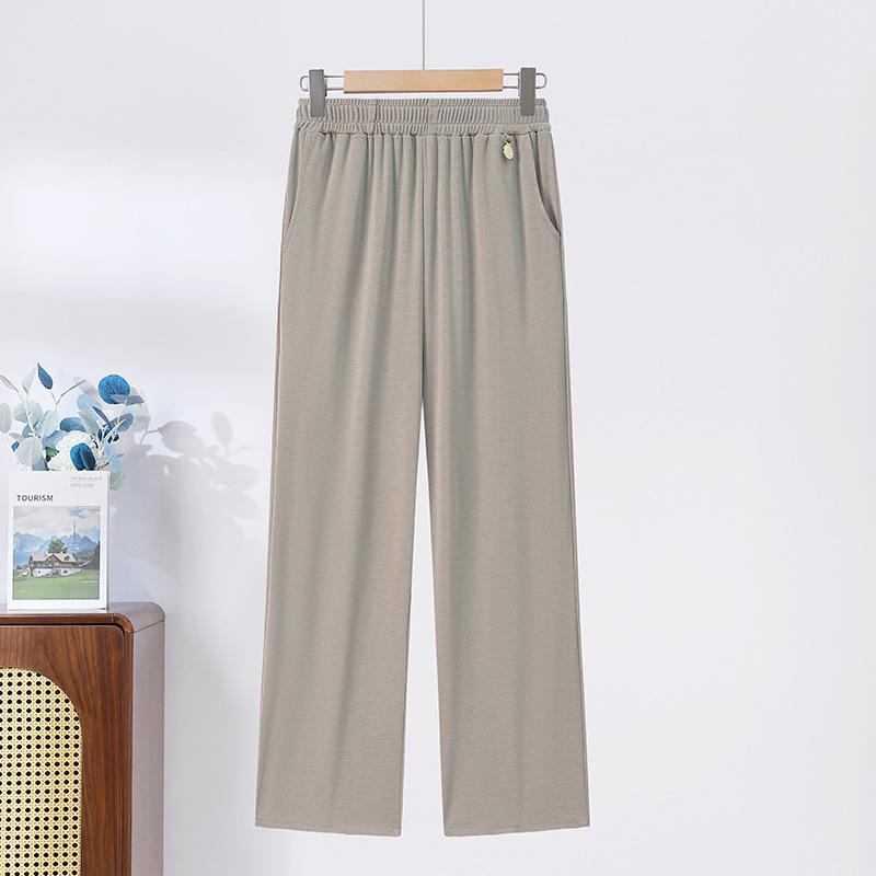 Mom's Summer Pants Grandma's Thin Cropped Pants Women's Pants High Waist Straight Leg Loose Grandma Pants