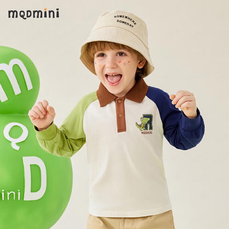 Поло для мальчиков MQDMINI, повседневное, с рукавами реглан, длинный рукав