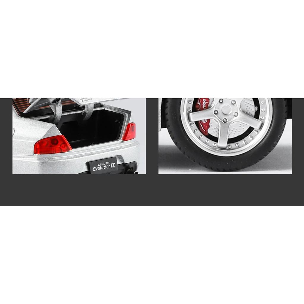 1/24 Модель спортивного автомобиля из сплава Mitsubishi Lancer Evolution Литые металлические гоночные автомобили Модель автомобиля Звук и свет Детские игрушки Подарок