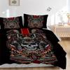 3pcs Anime Samurai Skull Decorative Bedding Set - Includes One Quilt Cover and Two Pillowcases (No Core) - Perfect for Bedroom and Guest Room Decorati