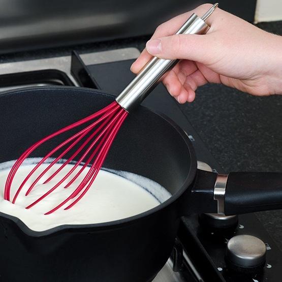 Factory Custom Stainless Steel 304 Egg Beater Cream Whisk Mixer 10 Inch Yellow Silicone