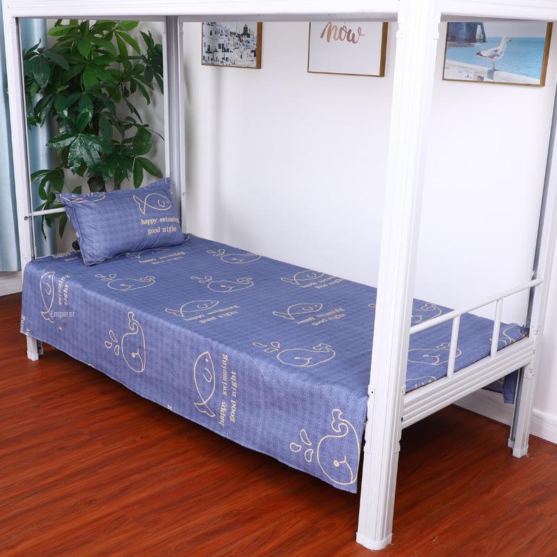 Хлопковый комплект постельного белья для общежития: Комплект из 3 предметов: пододеяльник и простыня на односпальную кровать студента.